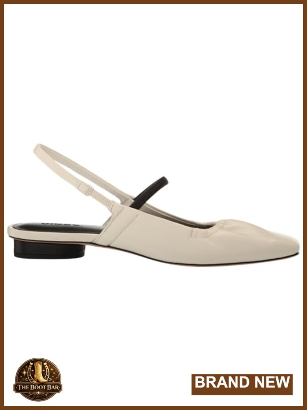 Leather Slingback Mary Jane Square Toe Flats - Picture 5 of 6